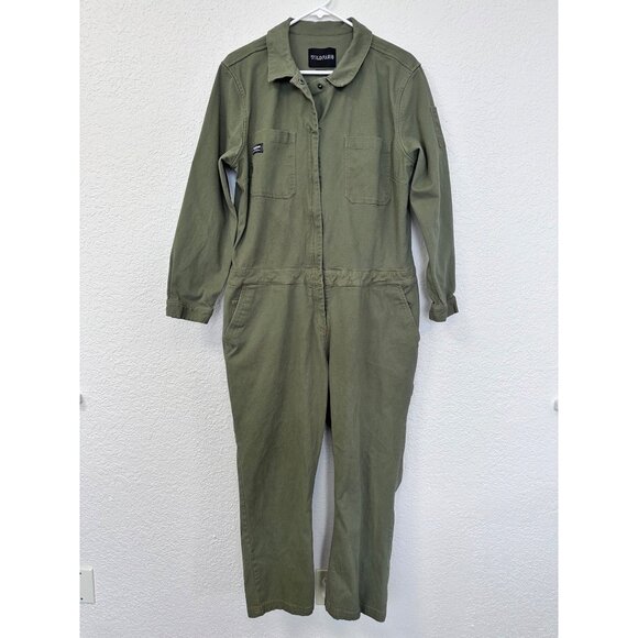 Wildfang Womens Essential Long Sleeve Coveralls SIze XL Olive Army Green READ - Picture 1 of 16